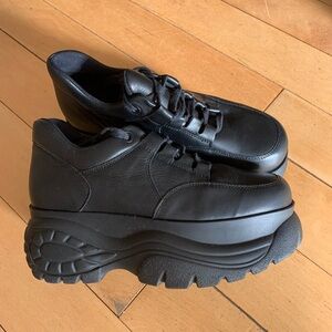 L'INTERVALLE Black Platform Shoes (leather)